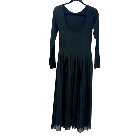 J. Crew Pleated Ballet Maxi Dress In Stretch Cotton Blend Black Size XS NWOT - Picture 6 of 12